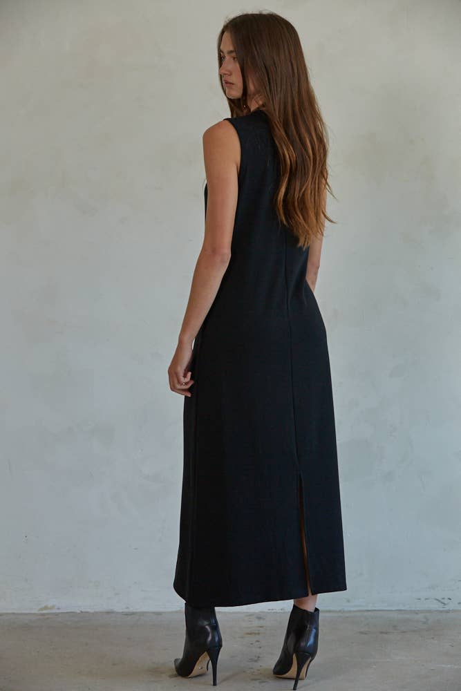 Chloe Knit Ribbed Sleeveless Midi Dress